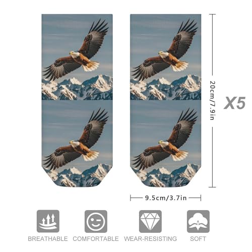 Eagles Ankle Socks Non Slip & Breathable 5-Pack Stretch Low Cut Socks for Women Men2