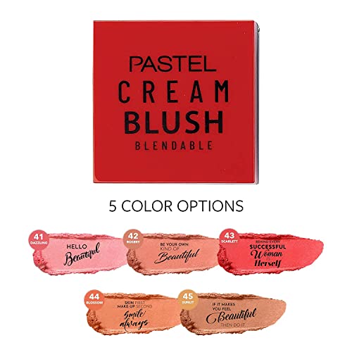 Pastel Cream Blush 43 | Red | Fresh | Healthy & Natural Look | Ligh Weighted Formula | Sebum Control | Paraben & Gluten Free | Dermatologically Tested | Richly Pigmented | Easily Blendable | Long Lasting | Semi Matte | 0.18 Oz. #TOP5
