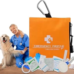 Huisdier medische kit voor honden en katten – 20-delige Essentials Kit voor onderweg – tekenverwijderaar tool, allergie-verlichting, dierenarts wrap en andere huisdier benodigdheden allemaal in een