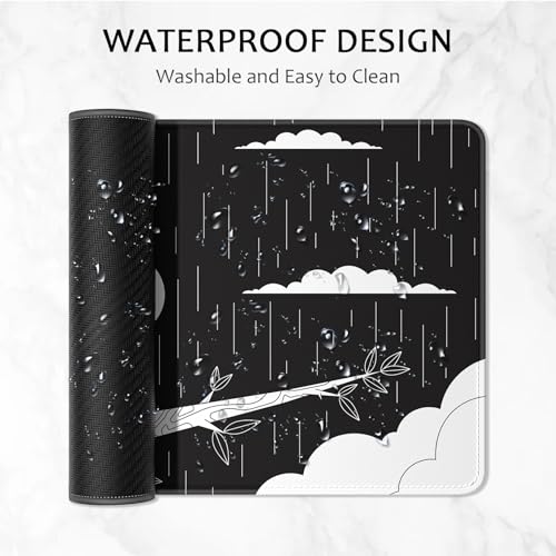 Image of Auhoahsil Desk Mat, Ultra Large Mouse Pad, XXL Gaming Mousepad, Pretty Desk Pad, Big Extended Full Size Desktop Desk Matt for Keyboard, Laptop & Computer, 35.5 x 15.7 in, Gothic Black White Owl