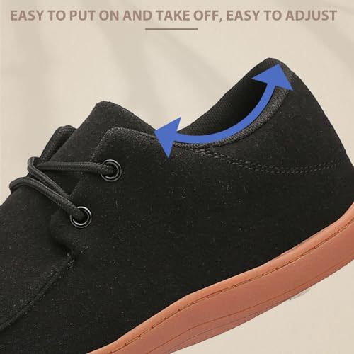 Mens Wide Slip On Shoes Barefoot Casual Loafers for Men Box Toe Minimalist Shoes Black 113