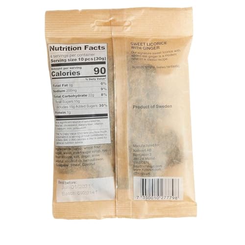 KOLSVART Swedish Candy, Roding, Sweet & Ginger Licorice 4.2 oz - image 7