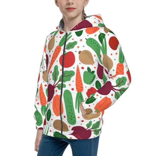 Vegetables Kid Hoodies Boys Zip Up Sweatshirts Girls Pullover with Pocket - Main Image