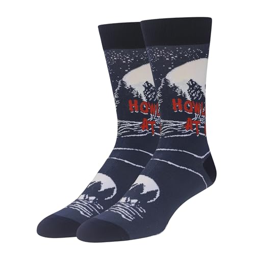 ooohyeah Men’s Funny Saying Crazy Crew Socks, Cool Novelty Comfort Cotton Socks, Howler