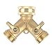 CFTGIW G3 4 Y Shape 2 Way Brass Hose Splitter with Water Faucet Ball Valve for Garden Greenhouse Suitable All Which Hoses to Sealing Can Hose Splitter the Tight Outlet Splitter2