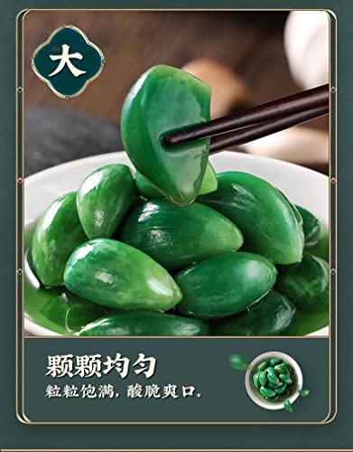 Laba Garlic, Pickled with Vinegar Sugar Garlic, Emerald Green Garlic, Sweet Hot and Sour Garlic, Shandong Special Pickled Pickles Pickled Vegetable Garlic, Fresh Green Garlic (400g/can,1pc)