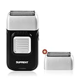 SUPRENT Foil Shaver for Men- Electric Rechargeable Balding Head Shaver- Beard Trimmer with 2 Replacement Shaver Head- Rechargeable Electric Razor, Barber Supplies- Best Gifts for Men