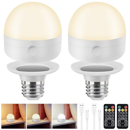 PlayDen USB Aufladbare Glühbirne mit Fernbedienung, LED E27 Akku...