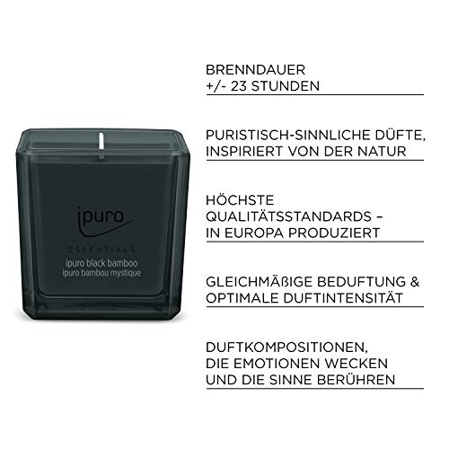 ipuro ESSENTIALS Black Bamboo geurkaars, transparant, 125 ml - Image 6