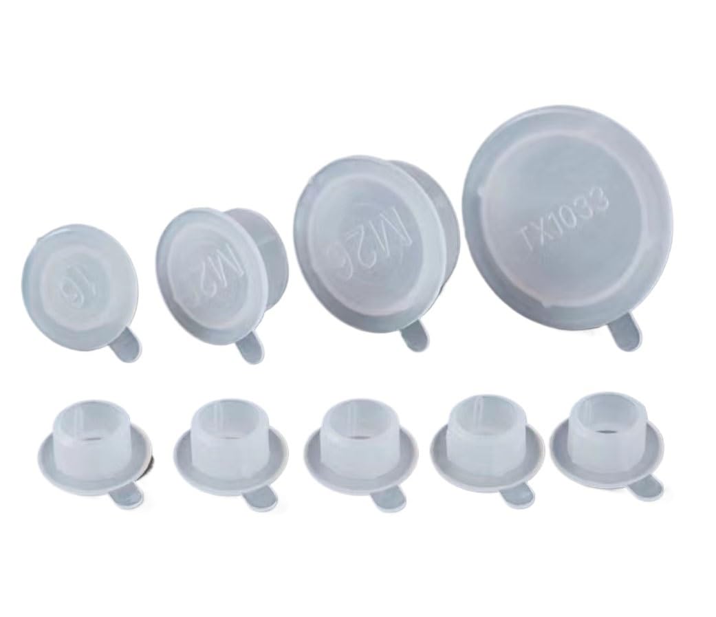 Copertura per tubo in gomma, foro di presa, 20 pezzi, foro interno per pulsante, tappo protettivo per presa M3 ~ M114 mm, foro per vite rotondo (DM27)