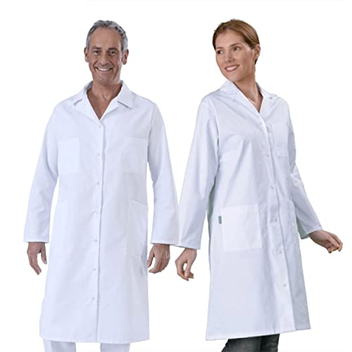 Hurry Jump Blouse Blanche Cotonb Homme Femme Chimie Lycée Collège Laboratoire Rentrée des Classes T00-34