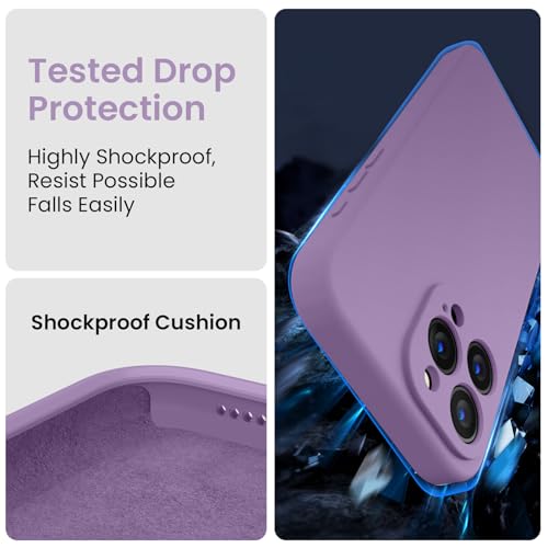Image of FireNova Designed for iPhone 15 Pro Case, Silicone Upgraded [Camera Protection] Phone Case, Soft Anti-Scratch Microfiber Lining Inside, 6.1 inch, Light Purple