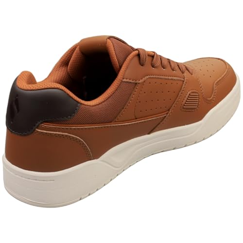 Skechers Herren Koopa Harry Kane Court Sneaker, Kastanienleder, Wildleder, Netzstoff, brauner Rand, 45 EU – Ansicht 2