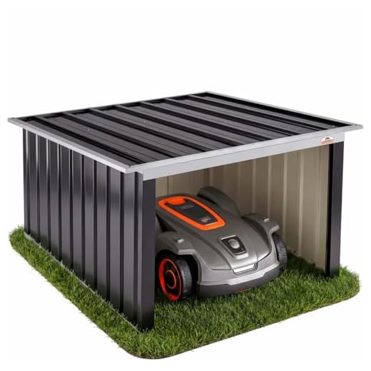 Gardebruk Mähroboter Garage Pultdach Metall 89x90x54cm Wetterbeständig Dach klappbar 4X Erdanker Carport Rasen Anthrazit