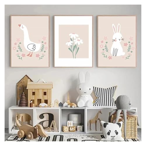 Poster lapin pour chambre bébé | Toile déco douce 40x60cm - 3