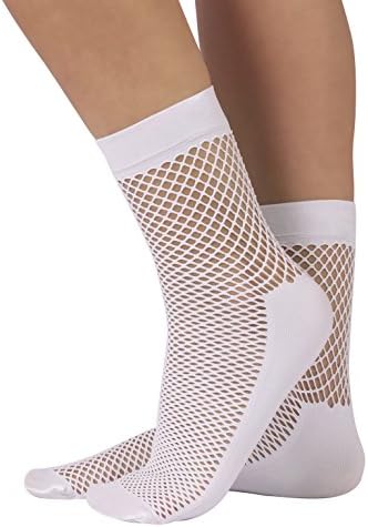 DGUSO Netzstrumpfhose Glitzer - 2 Paar Halterlose Fishnet Strümpfe In Schwarz & Weiß