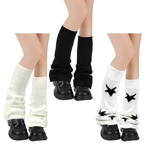 Image of Geyoga Y2k Accessories Harajuku Leg Warmers Gyaru Clothes Japanese Kawaii Girls Leg Warmers Goth Cute Lolita Knit Boot Socks