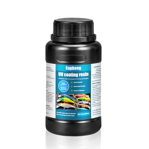 Eupheng Fishing Lure UV Coating Resin, Fast Cure, High Gloss Finish Ideal for Resin Art Projects