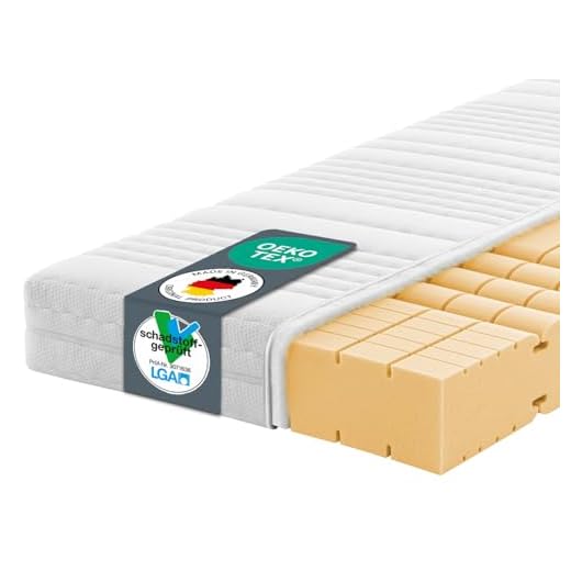 Grevinga® PUR - Schaumstoff (RG 22) | 200 x 50 x 10 cm 3 RAVENSBERGER Komfort-SAN® 50 | HR-Kaltschaummatratze | H3 RG 50 (80-120 kg) | Made IN Germany | Baumwoll-Doppeltuch-Bezug | TÜV-Zertifiziert | 90 x 200 cm