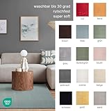 the carpet Relax Moderner Flauschiger Kurzflor Teppich, Anti-Rutsch Unterseite, Waschbar bis 30 Grad, Super Soft, Felloptik, Grau, 80 x 150 cm