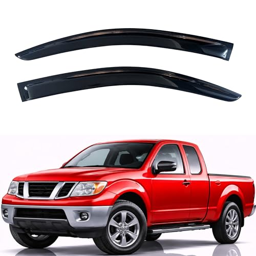 Image of KPY Rain Guards Fit for 2005-2020 Nissan Frontier King Cab, Out-Channel Window Visors Vent Wind Deflectors 2PC, Truck Accessories for 05-20 Frontier (Extended Cab Only)
