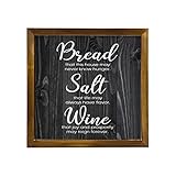 Framed Wood Sign Bread That This House May Never Know Hunger Wood Sign with Inspirational Saying for...