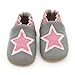 XWANZI Baby Girls Slippers Soft Sole Low Cut First Walkers Grey Pink Cartoon Star Pattern Fashion Cute Baby Slippers 18-24 Months
