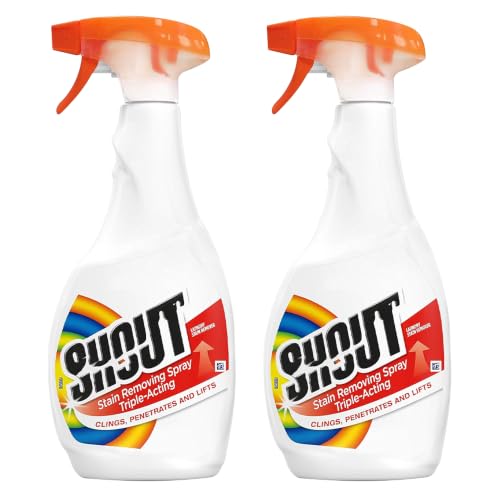 Shout Triple-Acting Stain Remover Spray 500ml x 2 Laundry Stain Remover for Clothes & Fabrics Pre Wash Treatment Spray Suitable for Colour-Fast Washable Fabrics