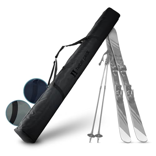 Heber Peak – Skitasche wasserfest CedarHe. Ski Bag Basic – Skisack 200 cm für 1 Paar Ski & Stöcke – Skihülle robust & wetterfest, mit Zwei-Wege-Reißverschluss & gepolstertem Tragegriff