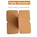 ToppYuanZea 50 Pack Cork Coasters for Drink, 4 Inch Square Absorbent Edge Coaster, 1/5