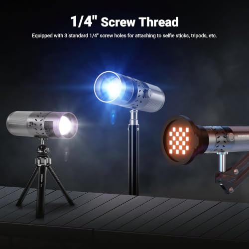 Image of NEEWER BASICS 20W RGB Photography Flashlight with 4 Colors /20 Gobo Filters, Built in 49.95Wh Battery, 6300K CRI95+ Portable LED Spotlight Ambient Sunset Light for Video Recording Studio Lighting, FL20