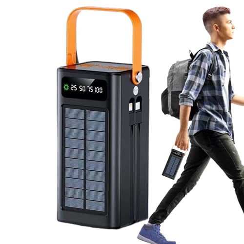 Ahuuen Solar Ladegerät, 120W Outdoor Powerbank, 50000mAh Überlebensausrüstung mit Licht 4...
