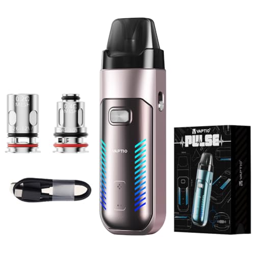 VAPTIO Pulse Kit 60W E-cigs Kit Cigarette électronique 2800mAh Batterie Vape Pen avec 5.0ml Pulse Pod 0.2ohm/0.4ohm,Sans E Liquide Sans Nicotine (Rose)