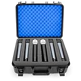 CASEMATIX Wireless Microphone Case for 12 Mics – Customizable Hard Shell Mic Case with Diced Foam – Fits Handheld Wireless Mic Systems – Compatible with Shure, Sennheiser, AKG, Audio Technica