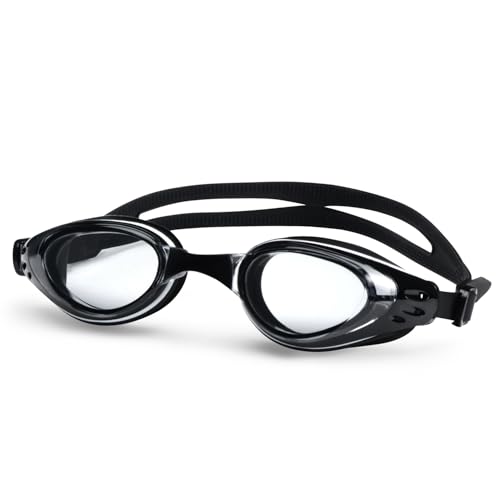 Image of AEC Feike VisionPro Powered Swim Goggles Anti Fog UV Protection Swimming Glasses with Power Lenses for Nearsighted Men & Women (Black, -7.00)