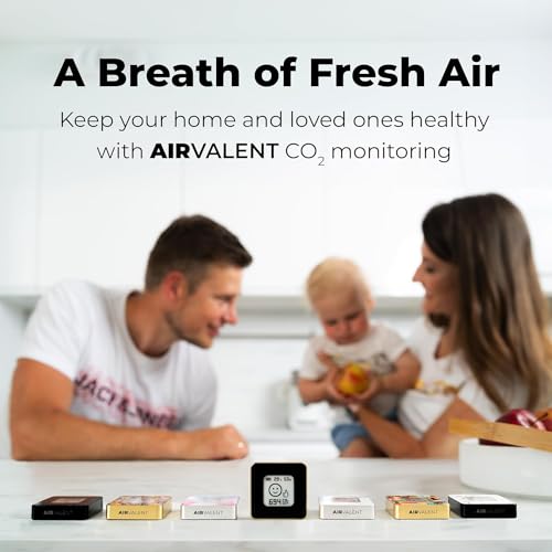 Drahtloses,Tragbares,Aluminium-Innen Luftqualitätsmonitor AIRVALENT(CO2, Relative Luftfeuchtigkeit, Temperatur) Einzigartiges, Design-Messgerät,Sensor,Taschengröße (Elegance)