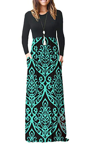 Image of AUSELILY Women's Classic Long Sleeve Dress Loose Plain Long Casual Maxi Dresses with Pockets 2026