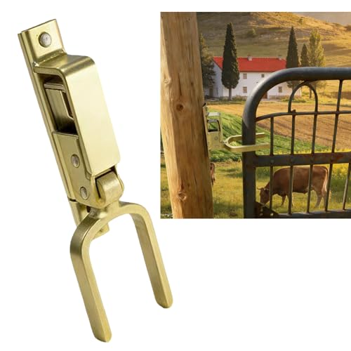 1PCS Heavy-Duty One-Hand Gate Latch for Farm Ranch & Backyard | Automatic Spring Lock Rust-Resistant Steel Easy Install on Wood Metal & Pipe Gates
