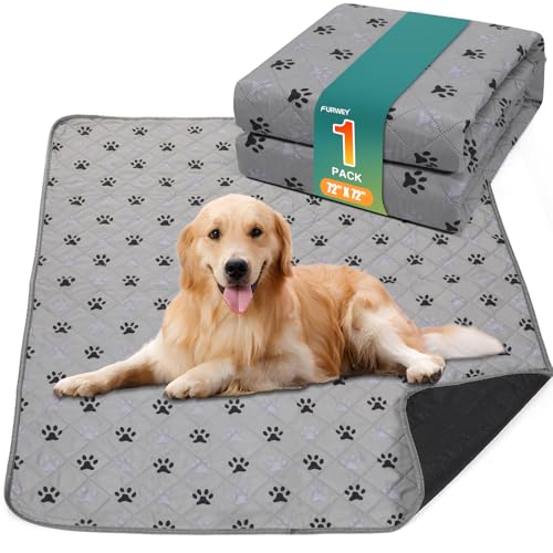 Image of FURWEY 1 Pack Extra Large 72 inchX72 inch Washable Pee Pads for Dogs Super Absorbent Dog Training Pads Non-Slip Waterproof Pet Training Pads Mats Whelping Pads for Dogs Cats Puppy