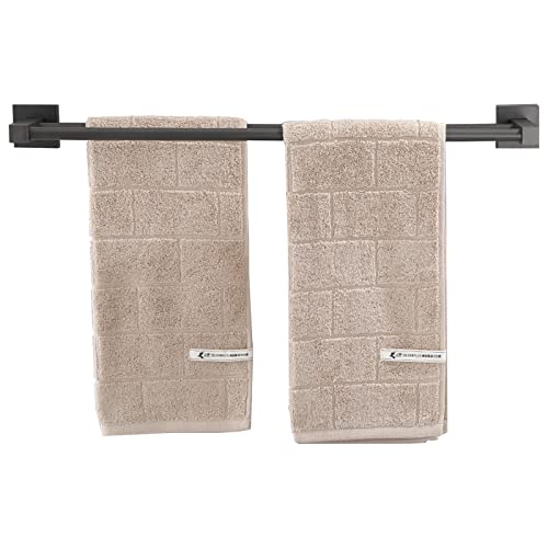 Barre de serviette carrée aluminium double support mural de 40 cm - 2