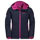 sehr atmungsaktiv Jack Wolfskin Kinder Kissekatt Jacket Girls Winddicht Wasserabweisend Atmungsaktiv Softshelljacke, Blau(Midnight Blue), 164