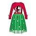 iiniim Vestido Traje de Arbol de Navidad para Niña Bebé Vestido Manga Larga con Bowknot Pompón Disfraz de Fiesta Christmas Tutú Falda Malla Ropa Invierno Princesa Rojo 12-18 Meses