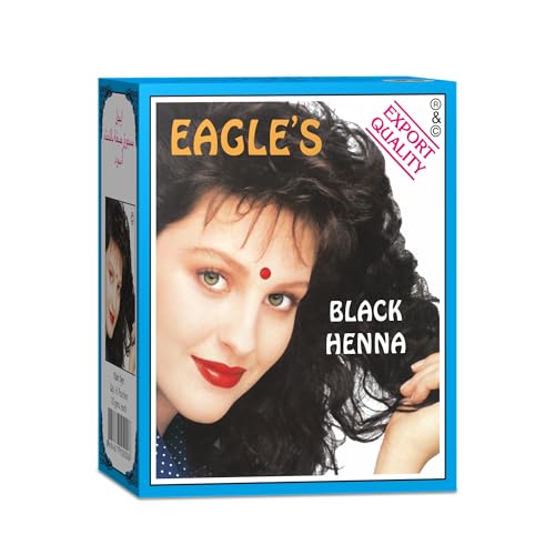 EAGLE'S Black Henna Powder for Hair, 6 sachets x 10 gm Each, Natural, Rich Black Color, Ammonia-Free, Nourishes & Strengthens Hair, Long-Lasting, Salon-Quality Finish, Easy to Use Multi-Pack