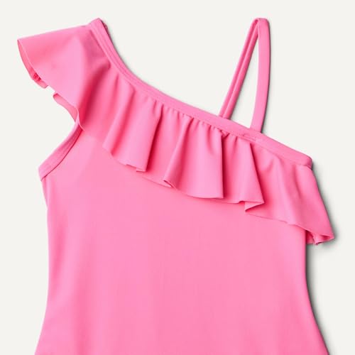 Image of Amazon Essentials Girls and Toddlers' Asymmetric Frill One-Piece Swimsuit