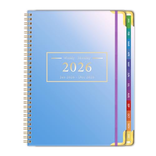 Planner -2026, Hardcover Weekly & Monthly Calendar Planner, January 2026 - December 2026, 6" x 8", Daily Agenda Book with Colorful Tabs, College Organizer Notebook, School & Work Supplies for Student Teacher Classroom