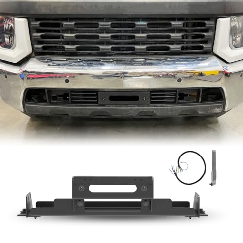 I1MOTOR Front Winch Mount Bracket for 2020-2024 Chevy Silverado 2500/3500/2500 HD/3500 HD with 12,000 lbs Winch Capacity, Winch Plate Built with Heavy Duty Winch Mount Steel for Chevy Silverado 20-24