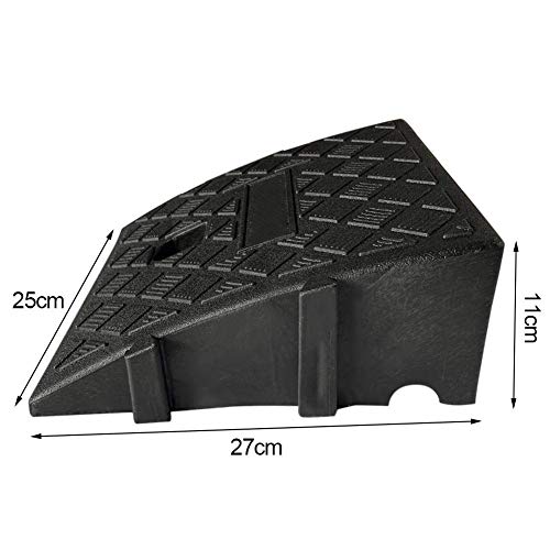 Rampas portátiles de plástico Ligero para bordillos-Kit de rampa de Coche de Alta Resistencia-para calzada Muelle de Carga acera automóvil camión Scooter Bicicleta (A?25×27×11cm)