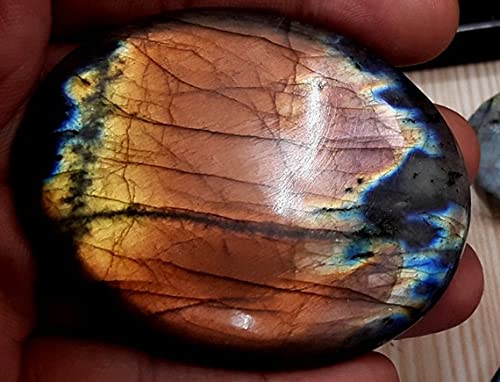 Spectrolite labradorite cabochon 250 carats grande taille 67x51mm pour pierre de lune