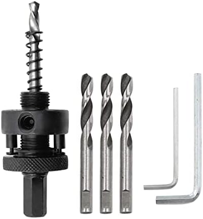 Hordion 7/16" Hex Shank Hole Saw Arbor fits 1.4" to 15.7" Hole Saw, Quick Change Mandrel with 3Pcs 6mm Drill Bits Replacement