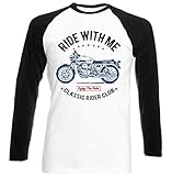  Teesandengines Men\'s Moto Guzzi v7 Sport 71 Ride with me Black Long Sleeved T-Shirt Size Small